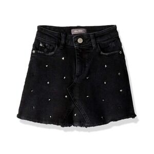 Girls DL1961 Black Denim Jenny classic A-line Jean skirt w/ rhinestones size 7